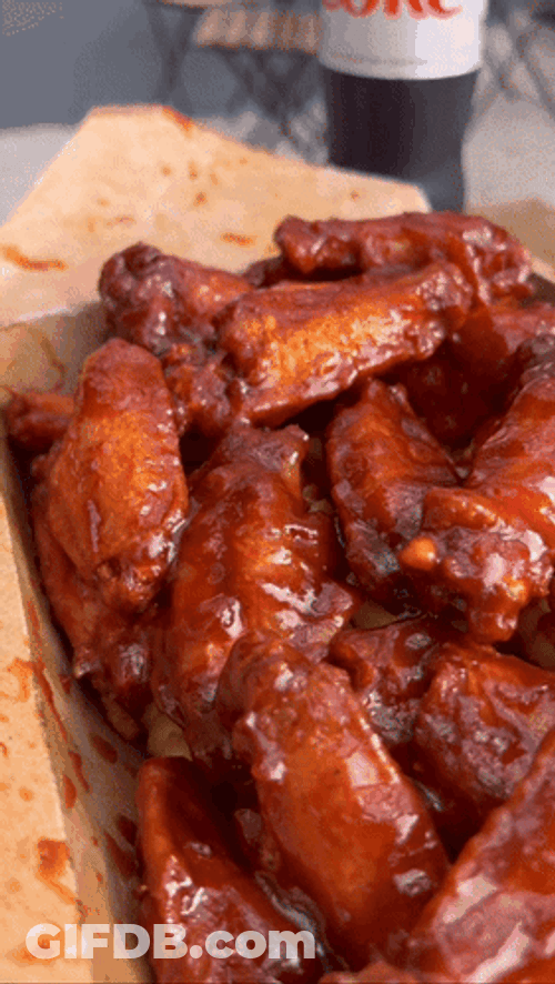 Chicken Wing Covered In Sauce GIF