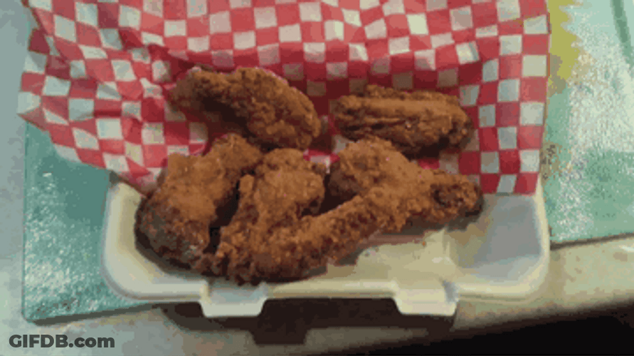 Chicken Wing On A Styrofoam Plate GIF