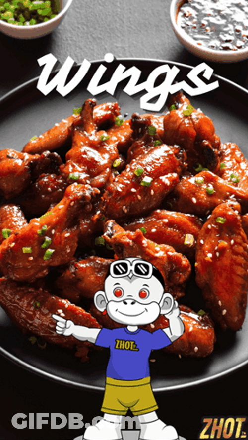Chicken Wing Served In Plate GIF