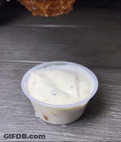Chicken Wing Smothered In Ranch Sauce GIF