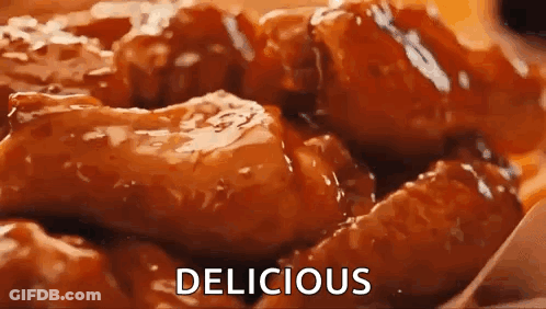 Chicken Wings With Delicious Text GIF