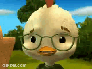 Chicken With Glasses In Field GIF