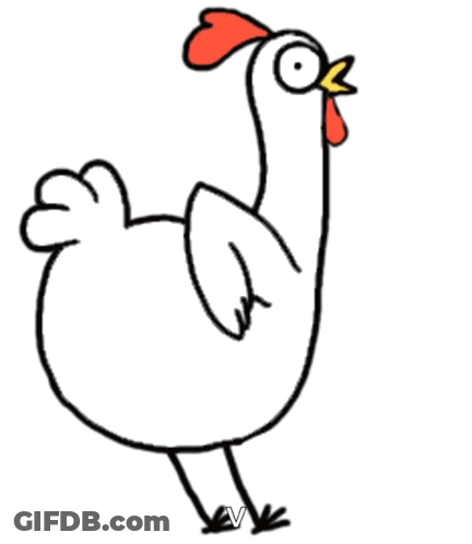 Chicken With Heart On Chest And Hashtag GIF