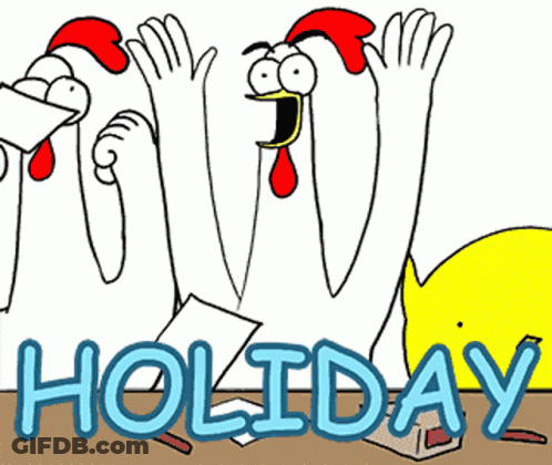 Chickens And Yellow Chicken Saying Holiday GIF