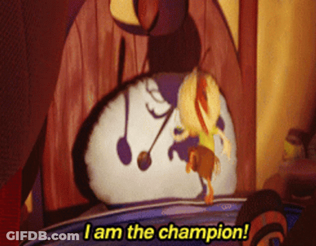 Chicky I Am The Champion GIF