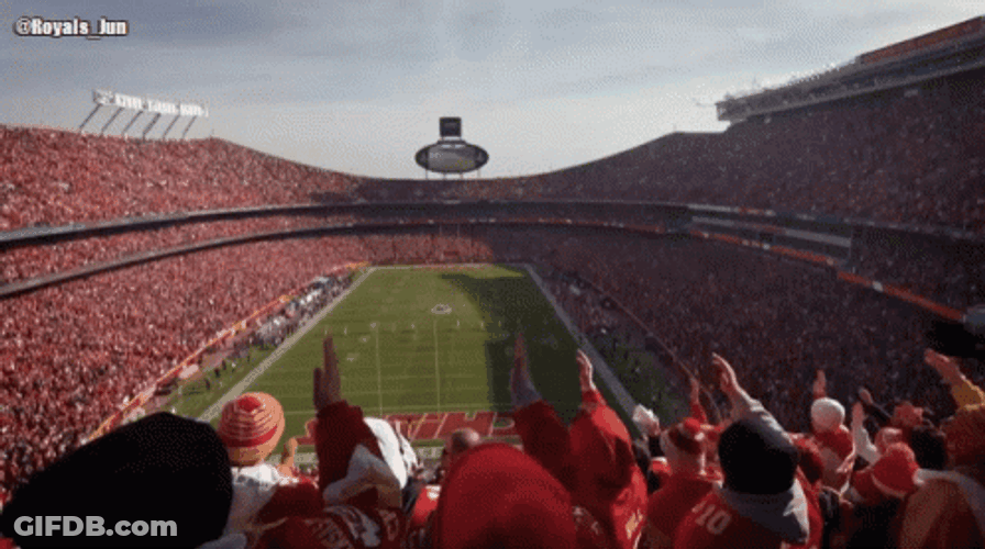 Chief Fans Tomahawk Chop Arrowhead Stadium GIF