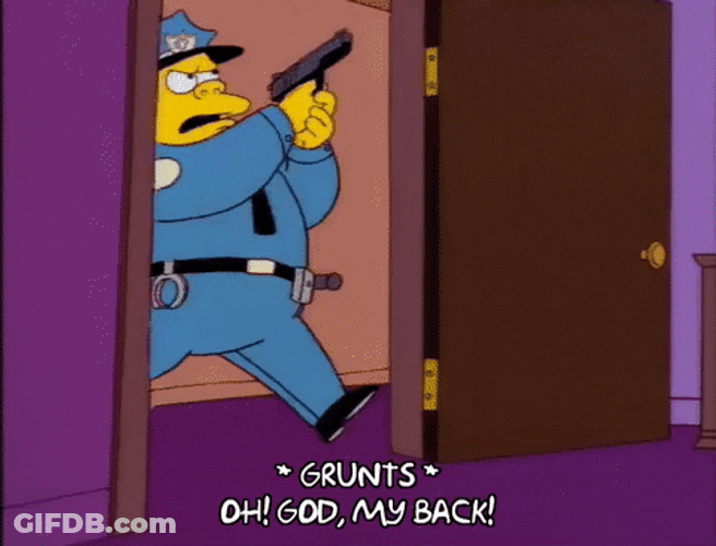 Chief Wiggum Oh God My Back GIF