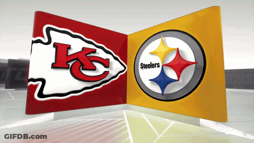 Chiefs And Steelers Logo Display GIF
