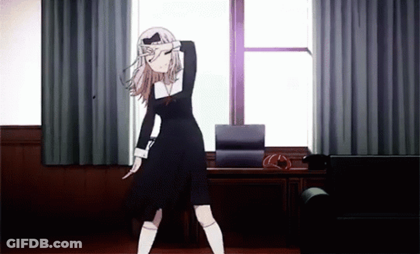 Chika Dance Anime Peace Sign Wink GIF