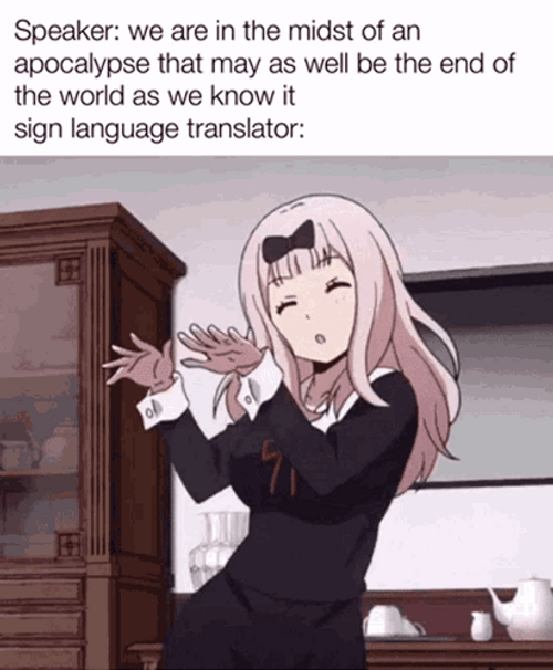 Chika Fujiwara Sign Language Funny Anime Joke GIF