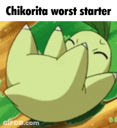 Chikorita Laying On Back Worst Starter GIF