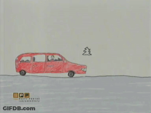 Child Drawing People Crossing Street With Stop Sign GIF