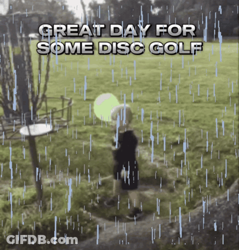 Child Holding Frisbee Great Day For Some Disc Golf GIF