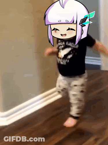 Child In Age Hack Shirt Walking GIF