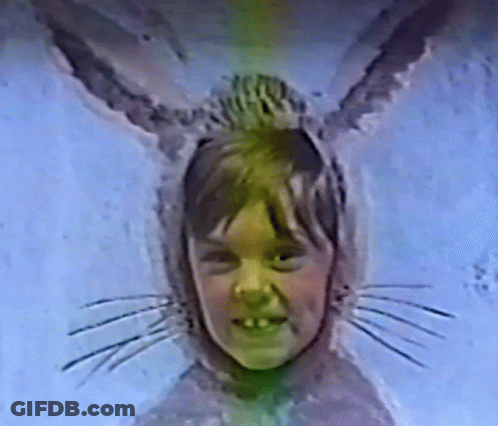 Child In Bunny Costume With Ears GIF