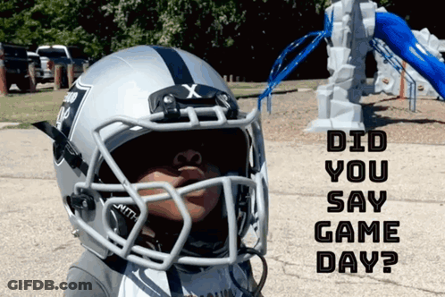 Child In Football Helmet Saying Did You Say Game Day GIF
