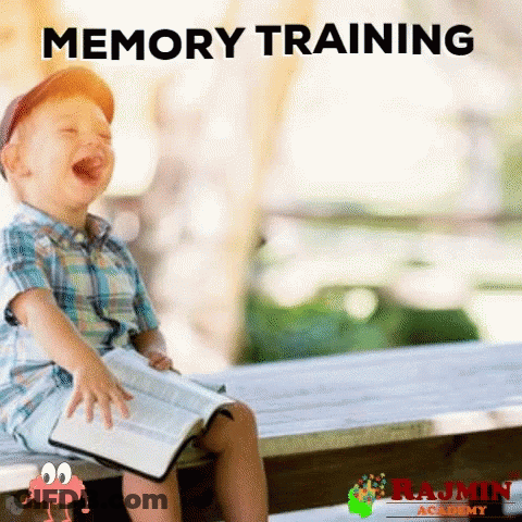 Child Laughing On Bench With Book GIF