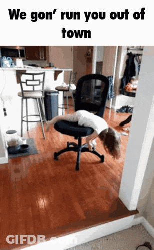 Child Lying On Chair We Gon Run You Out GIF