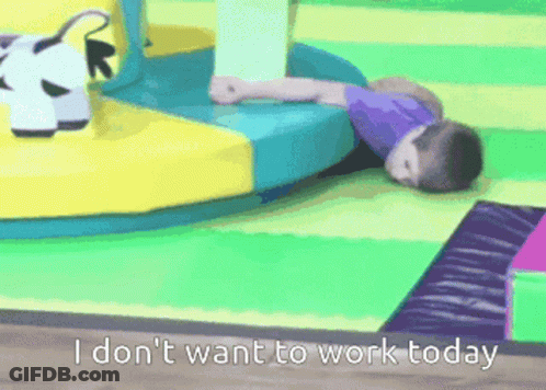 Child Lying On Floor Saying I Don't Want To Work GIF