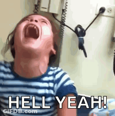 Child Screaming Hell Yeah GIF