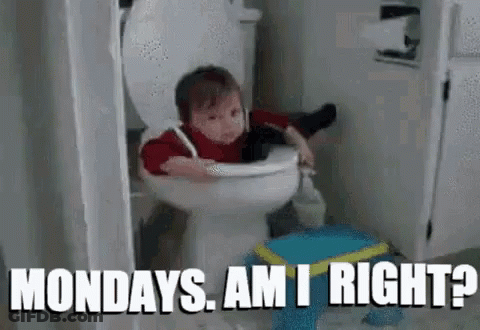 Child Sitting On Toilet Monday Am I Right GIF