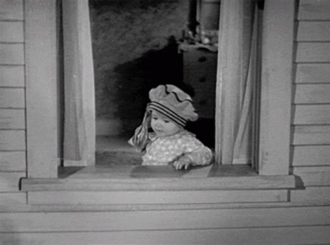 Child Throwing Money Vintage Scene GIF