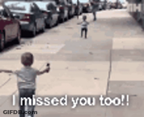 Child Walking I Missed You Too GIF