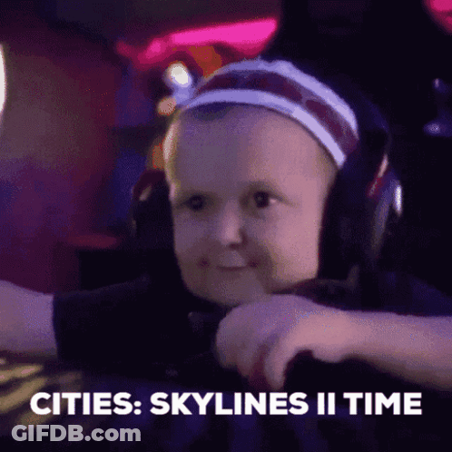 Child Wearing Headphones With Cities Skylines II Time GIF