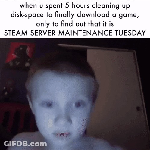 Child When U Spent 5 Hours Cleaning Up Disk Space To Finally Download A Game GIF