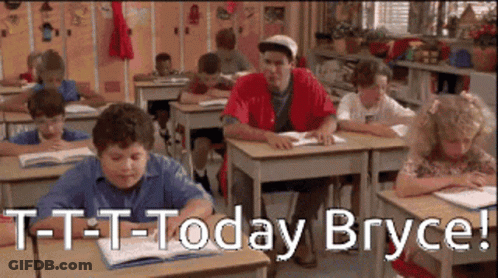 Children At Desks With T-T-T-Today Bryce GIF