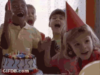 Children Celebrating Birthday Cake Saying ?? GIF