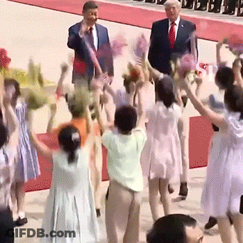Children Dancing In Front Of Donald Trump GIF