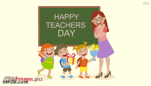 Children Giving Gifts To Teacher GIF