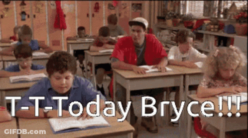 Children In Classroom Saying T-T-Today Bryce GIF