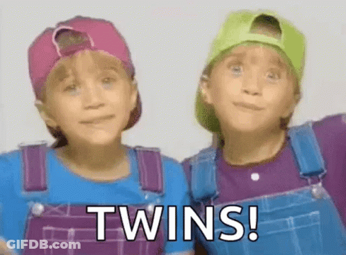 Children In Hats And Overalls Standing GIF