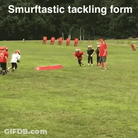 Children Playing Football Smurftastic Tackling Form GIF