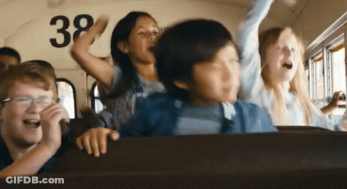 Children Riding School Bus Number 38 GIF