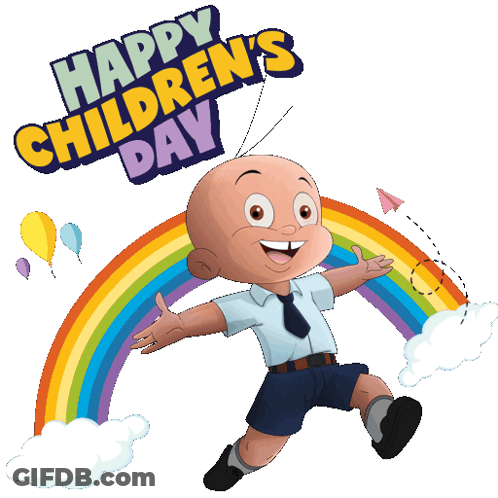 Children's Day Cartoon Boy Rainbow GIF