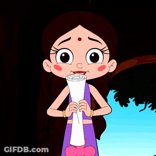 Children's Day Girl Holding Picture GIF