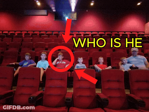 Children Sitting In Movie Theater Who Is He GIF