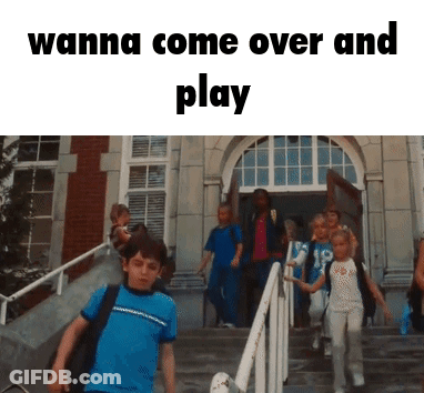 Children Walking Down Stairs Wanna Come Over And Play GIF
