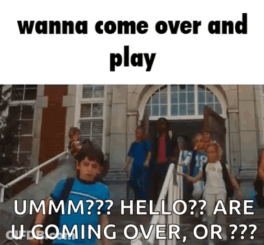 Children Walking Up School Stairs GIF