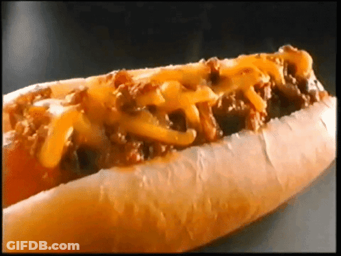 Chili Cheese Dog On Bun GIF