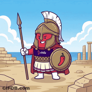 Chili Pepper Warrior With Spear And Shield GIF
