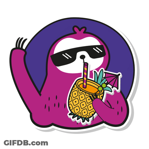 Chill Beach Birthday With Sloth GIF