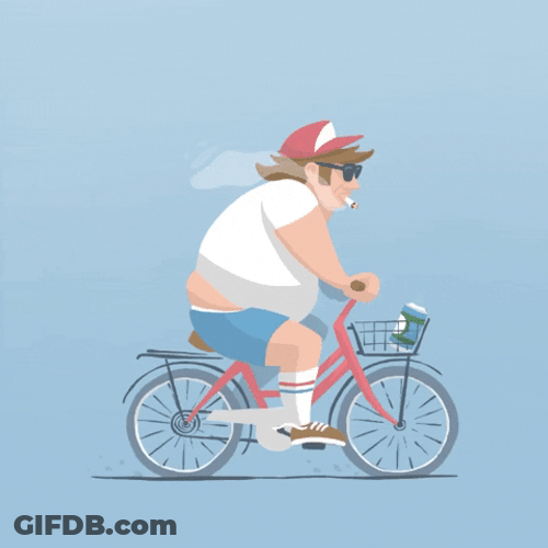 Chill Biking Fat Guy GIF