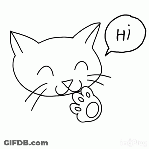 Chill Cat Hi Wave GIF