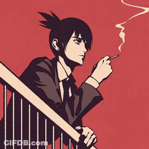 Chill Smoking Chainsaw Man Manga GIF