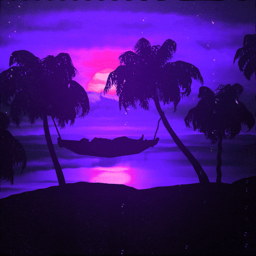 Chill Sunset Beach Hammock Vaporwave GIF