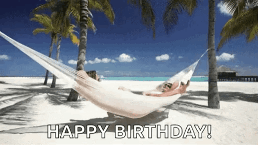 Chilling Happy Birthday Beach GIF